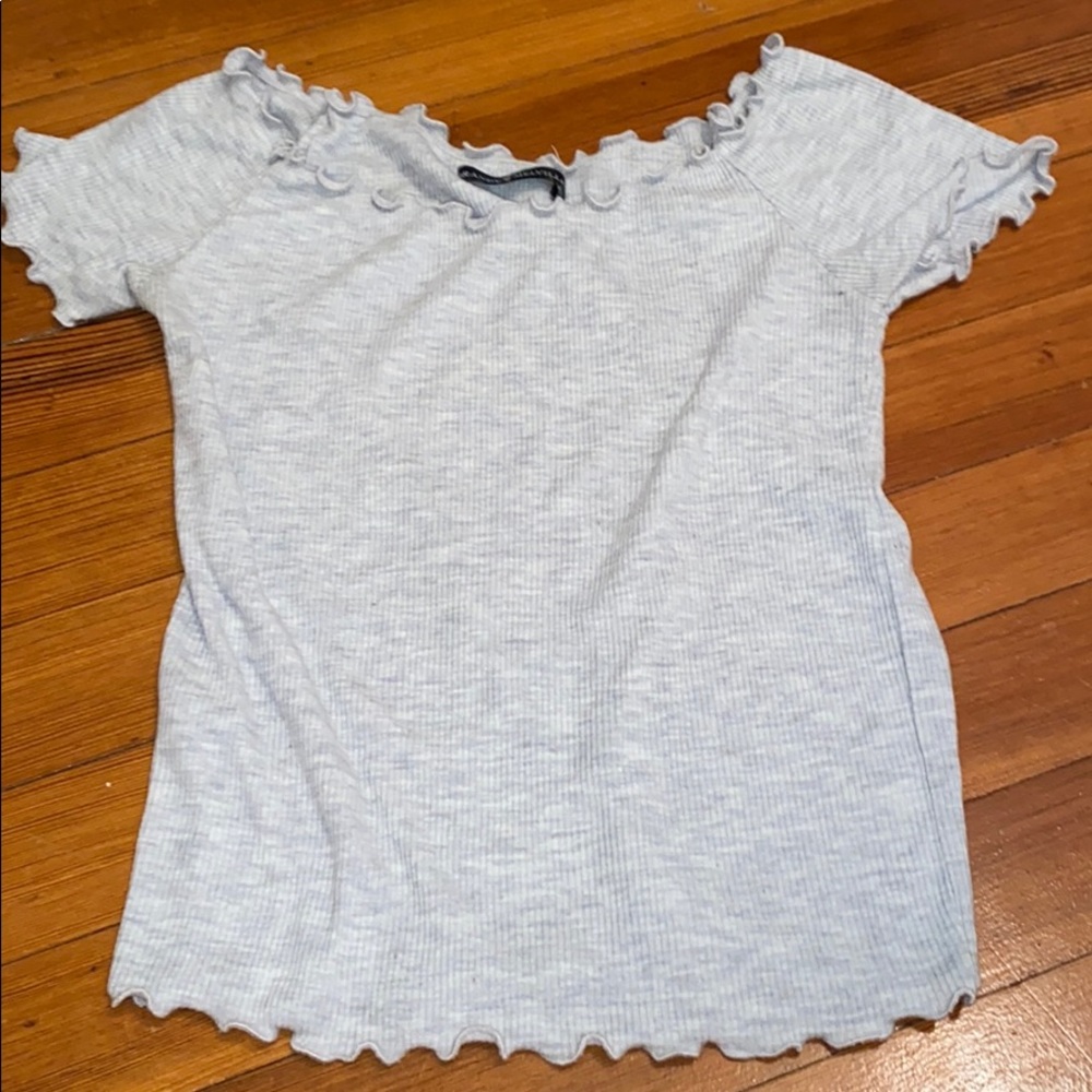 brandy melville off the shoulder ruffle top